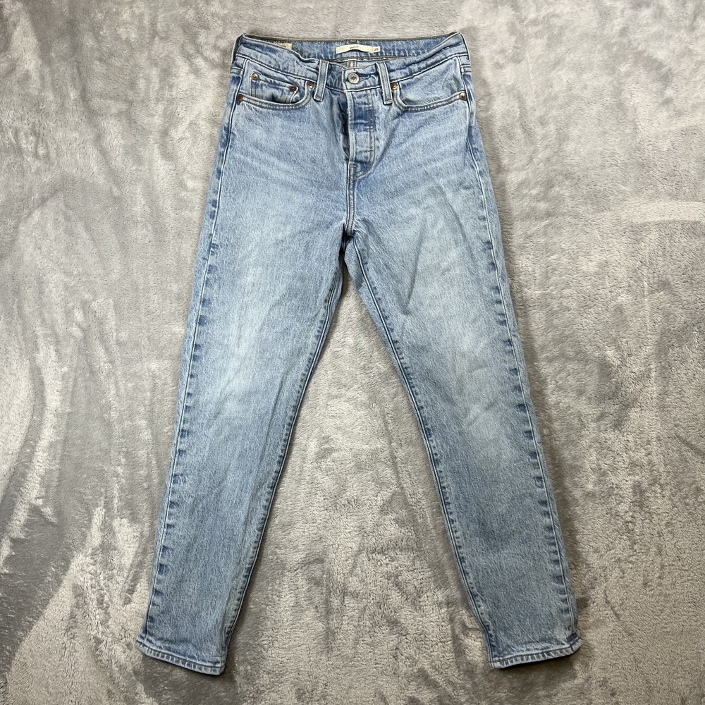 Levi's Big E Wedgie Straight Jeans Women 25 High Rise Button Fly Medium Wash